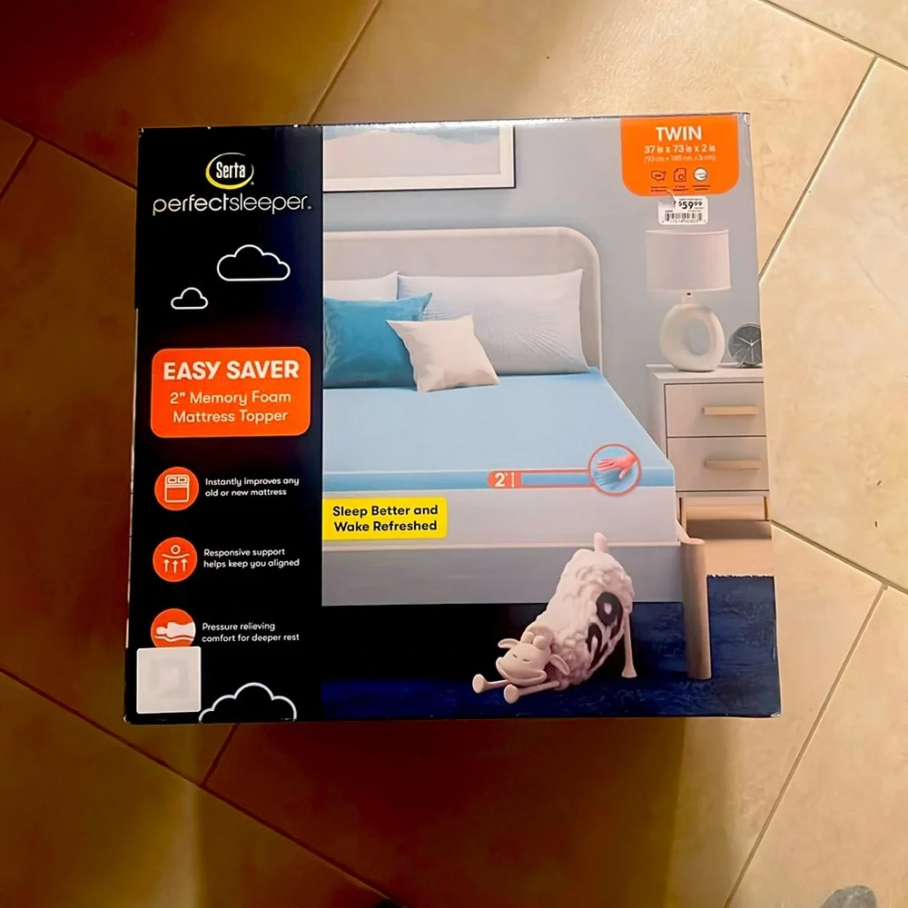 Serta Perfect Sleeper Blue Mattress Topper